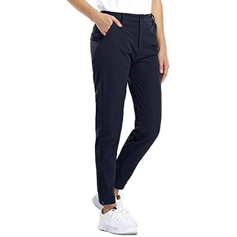 Viracy Womens Golf Pants Stretch Lightweight Quick Dry Casual Pants for Hiking or Work with Zipper Pockets, Blue, S Cover