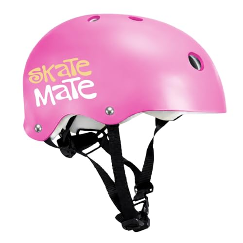Image of Jaspo Skate Mate Protective Skating Kit for Kids - Helmet with Adjuster, Knee Elbow Pads & Wrist Guards, Safety Gear Set for Skating, Cycling & Skateboarding (Pink, Large)
