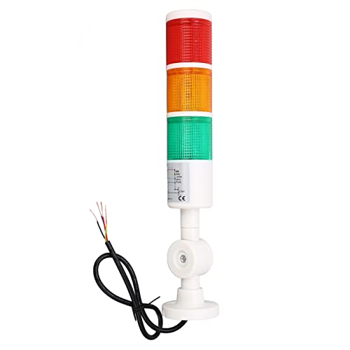 Semafori a Torre a LED, DC 24V Spie Industriali a 3 Livelli con Allarme Acustico Ip54 Indicatore Luminoso a Torre a Colonna Pieghevole Luce Lampeggiante Fissa Commutabile