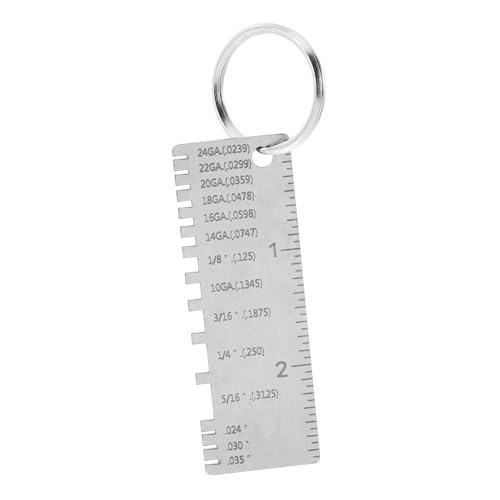 SEWACC Metal Gauge Sheet Thickness Gauge Metal Gauge Tool Stainless Steel Thickness Gauge Wire Thickness Gauge Plated Size Inspection Tool Silver