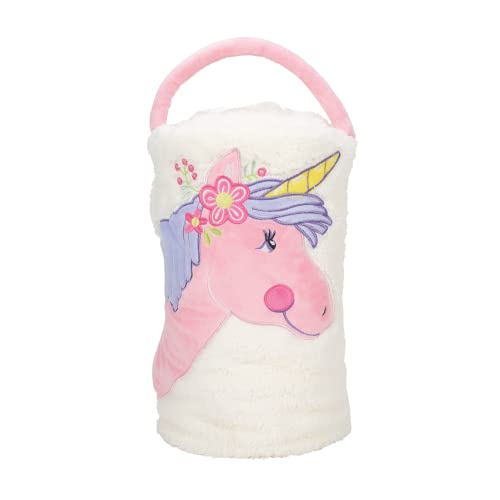 Department 56 Snowpinions Snow Throw Unicorn Super Soft Fleece Blanket, 45 by 60 Inch, Pink and White