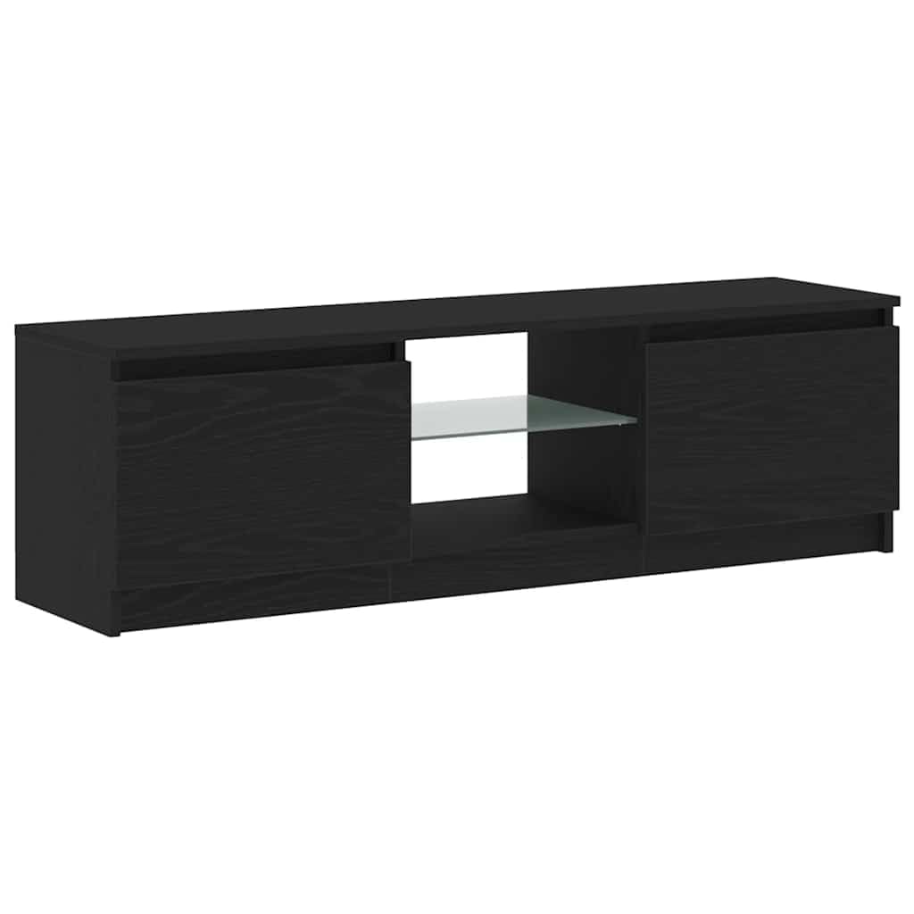 vidaxl meuble tv led chêne noir