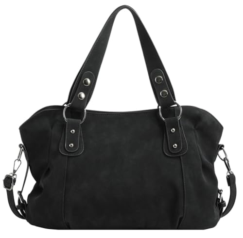 Trendy PU Leather Crossbody Bag Women Retro Tote Handbag Large Shoulder Purse Commuting Travel