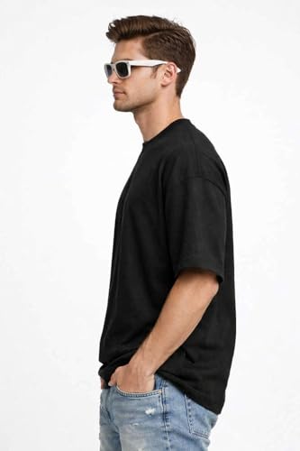 Image of Men's Oversized T-Shirt, Cotton Blend, Soft Fabric, Crew Neck, Short Sleeve