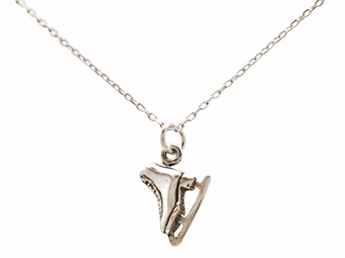 Preisvergleich Produktbild Gemshine Halskette Schlittschuh Winterschmuck Anhänger Eiskunstlauf oder Eishockey. 925 Silber, hochwertig vergoldet oder rose. Sportschmuck - Made in Madrid, Spain, Metall Farbe:Silber