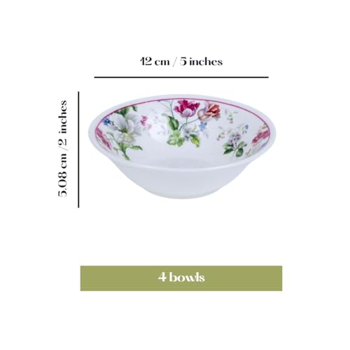 Image of GOLDEN QUEEN'S Small Bowls - Set of 6 | Perfect for Snacks, Fruits, Dessert, Salad & dips | Microwave Safe - Garden Splendor