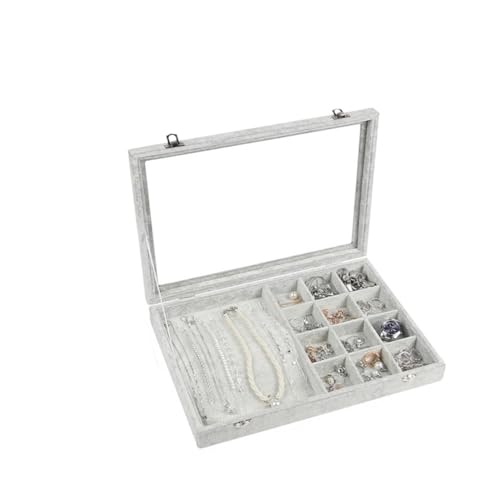 KWMAEEUID Caja organizadora Creativa para exhibir Collares, Anillos y Pendientes de Color Gris, Caja organizadora para Guardar Joyas, Vitrina Original