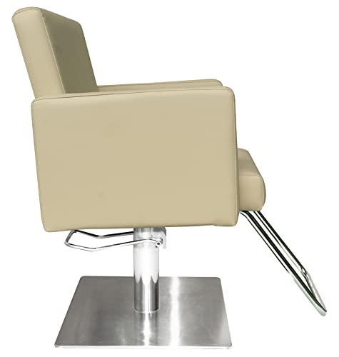 Chromium Professional Styling Chair [2045] By Puresana, Sealed Hydraulic Pump, Premium Vinyl Material, Adjustable Height And Rotates 360 Degrees, Salon Quality For Beauty Professionals (Tan) #TOP2