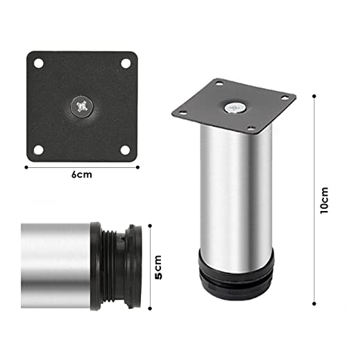 Youery 8 Adjustable Stainless Steel Furniture Legs, 100 mm Height, Thickening Cabinet Legs, Table Legs, Furniture Legs - Image 2