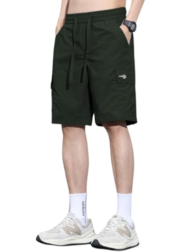 Image of TAGDO Men's Cotton Cargo Shorts with Multi Pockets | Lightweight Casual Outdoor Shorts Pant for Men | Elastic Waist Drawstring Utility Shorts for Hiking, Camping and Daily Wear (2048)