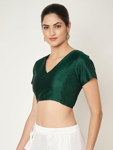 Image of studio rasa Women's Silk Blend Stretchable Blouse for Festive Wedding Party