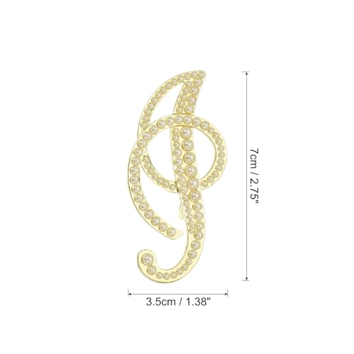 Image of PATIKIL Letter Brooch Pins, Pearl Initial Alphabet Letter Lapel Badges Pin for Women Men Girl Wife Suits Clothes Dress Bouquet Coat Hat Bag Craft Party