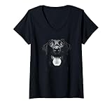 Photo Gallery donna cute black labrador retriever puppy dog face lab maglietta con collo a v Photo Gallery donna cute black labrador retriever puppy dog face lab maglietta con collo a v