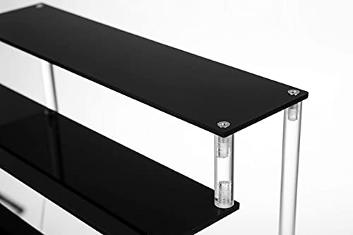 IHOMECOOKER 3 Tier Black Acrylic Display Riser Cupcake Stand Pop Figure Display Shelf for Decoration, Collection, Makeup