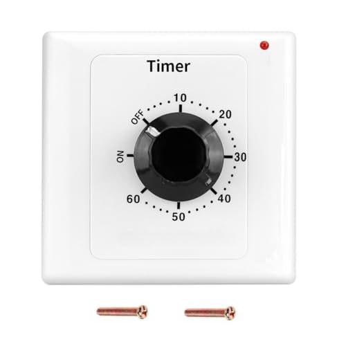 Switian Mechanische Zeitschaltuhr 60 Min. (220V/15A) | Programmierbarer Steckdosentimer mit Wandmontage | Für Ventilator, Warmwasserbereiter, Aquarium, Lampe & Haushaltsgeräte