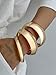 Inactwin 3PCS Chunky Gold Bangle Bracelets for Women Trendy Wide Wrist Cuff Bracelets Stack Statement Bangle Fashion Jewelry Gift (3PCS gold-3)