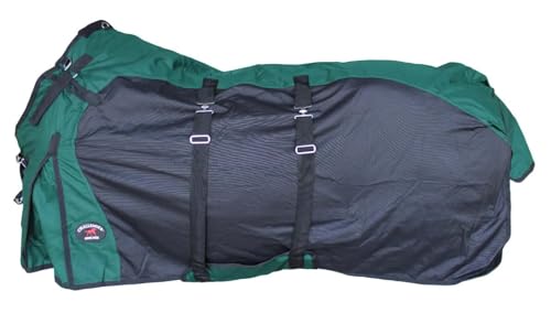 Image of Challenger Horse 1200D Turnout Sheet Waterproof, Breathable, Light-Weight Rain Blanket with Bellyband, Ripstop Outer Shell 3EE13B