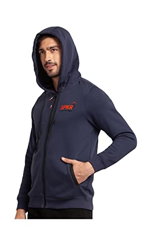 Image of Spykar Men's Cotton Hooded Sweatshirt (MSS02BBLW169)