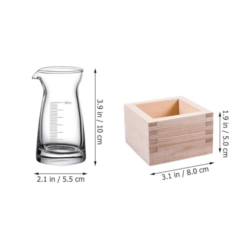 Juego de copas de sake Sosoport de vidrio con caja de madera 3