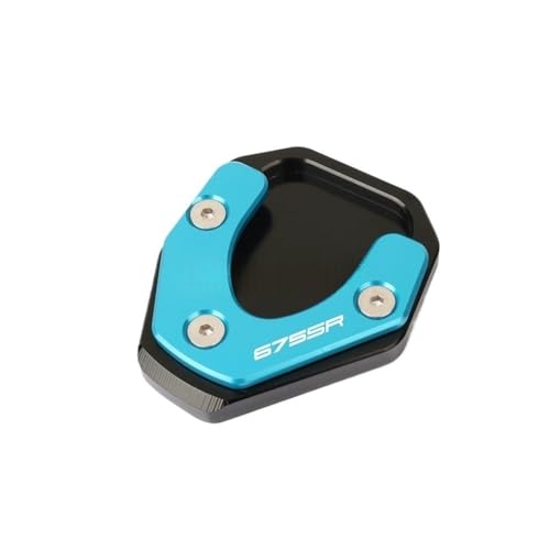 Plaque béquille CFMOTO 675SR anti-enfoncement support moto CNC bleu