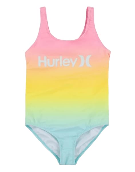 Hurley Toddler Girls Ombre One Piece Swimsuit, Pink Multi, 2T