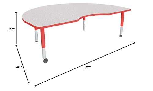 Image of Sprogs Kidney Adjustable-Height Mobile Preschool Activity Table (48 inch W x 72 inch L)