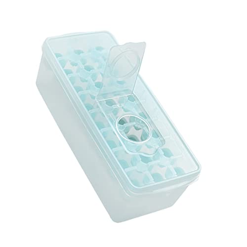Garneck Molde para Cubitos de Hielo con Tapa y Contenedor Caja para Fabricar Hielo Reutilizable Compacto para Hogar Bares y Fiestas Práctico y Ahorra Espacio