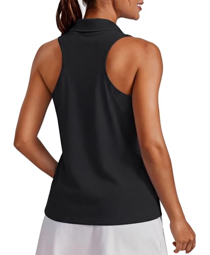 Image of PINSPARK Womens Golf Shirt UPF 50+ Sleeveless Collared Shirts Quick Dry Tennis Polo V-Neck Racerback Athletic Workout Tank