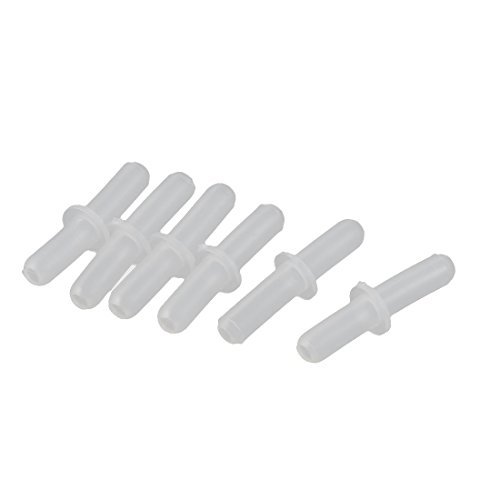 DealMux Plastic Inline Tubing Connector Aquarium Air Valve Straight Connectors 6 Pcs White