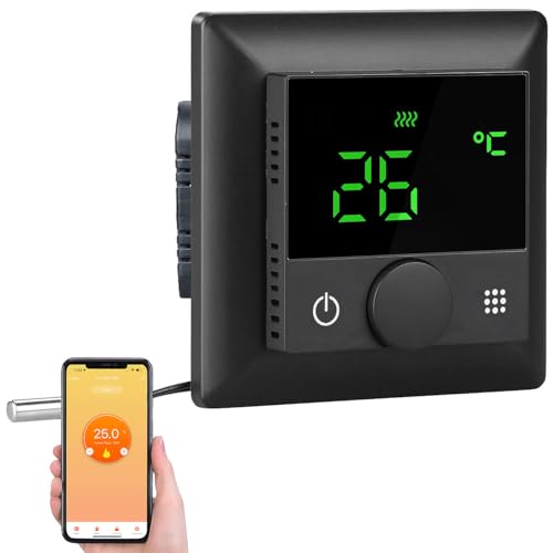 Thermostat connecté pour chauffage au sol avec capteur externe - noir [revolt]