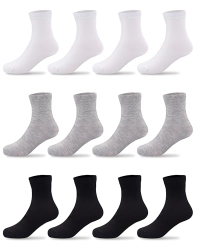 Duufin 12 Paar Crew-Socken Kinder Socken Unisex Kleinkindsocken...