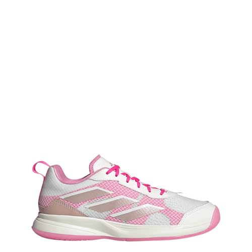 adidas Women's Avaflash Tennis Sneaker, White/Silver Metallic/Lucid Pink, 8