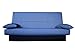 Best Sleep, Canapé clic-clac + 2 coussins décoratifs, housse unie bleue, 190 x 87 x 91 cm