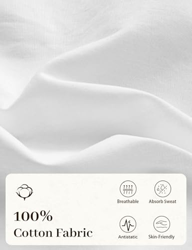 BEAUZSUZSANA Women's Nightgown 100% Cotton Victorian Vintage Nightwear Short Sleeve Scoop Neck (Small) Ivory - image 5