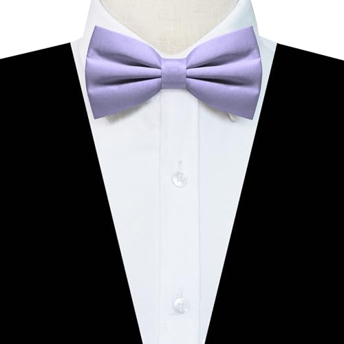 Image of JEMYGINS Solid Color Pre-tied Bow Tie Adjustable Bowtie for Men