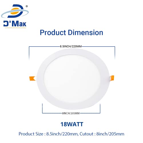 Image of DMAK Multi Traders LED Round False Ceiling Panel Light for POP Color-White (18 Watt, Pack of 1)