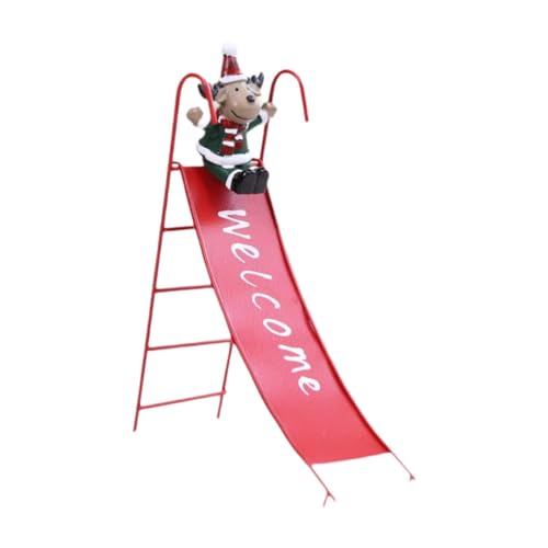 ILSMYSUTRA® Christmas Slide Decoration Gift Tabletop Decor for Bedroom TV Cabinet Indoor Red Elk