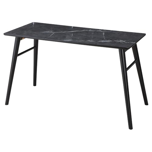 リコメン堂 折りたたみ センターテーブル ロータイプ シンプル 大理石 石目調 机 天然木 (棚なし, ストーンブラック, 110×50×60)