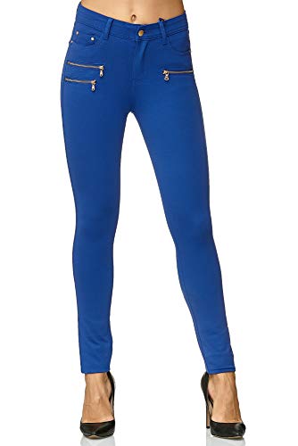 Elara Pantalon Femme Stretch Skinny Fit Jegging Chunkyrayan H86-16 Bleu Foncé 36 (S)
