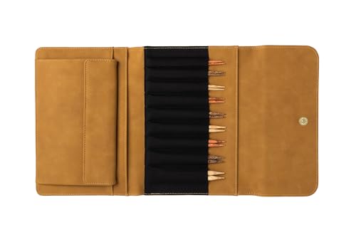 Image of Knit Picks Claudette Wood Interchangeable Knitting Needles Set with Case | 9 sizes of 4.75 inch long knitting needles, sizes 4-11, includes cables, stitch markers, and endcaps.