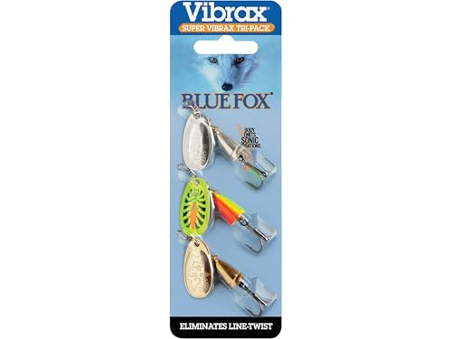 Blue Fox Super Vibrax Tri Pack, Inline Spinner Lures Assorte...