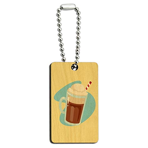GRAPHICS & MORE Root Beer Float Wood Wooden Rectangle Keychain Key Ring