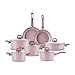 Price comparison product image Karaca Bio Granite Induction Cookware Set with Lids - Non Stick Pots and Pans Sets - Durable Fireproof Kitchen Set for Enhanced Cooking Experience - PFOA Free (12 Piece, Rosegold)