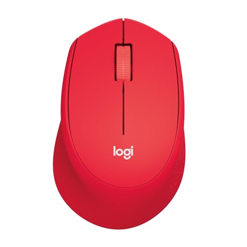 Image of Logitech M331 Silent Plus Wireless Mouse, 2.4GHz with USB Nano Receiver, 1000 DPI Optical Tracking, 3 Buttons, 24 Month Life Battery, PC /Mac /Laptop - Red