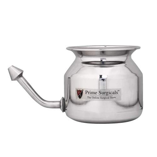 PrimeSurgicals Stainless Steel Jal Neti with Durable Jal Neti