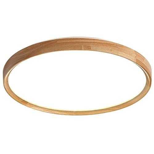 DOBQHWY Plafón Madera Forma Disco Luminarias Clásicas Panel Súper Brillante Lámpara Superficie Plana Empotrada Ultrafina Iluminación Japonesa Empotrada Regulable 3 Colores para Estudio Armario Escaler