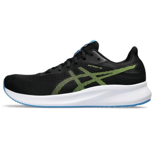 ASICS Men's Patriot 13 Running Shoes, 12, Black/Electric Lime