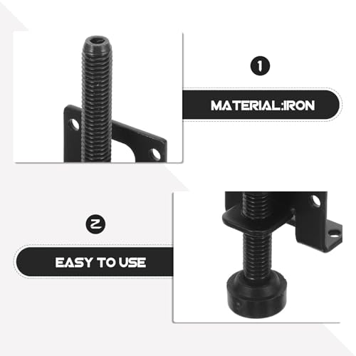 Tornillo fácil y alta resistencia en niveladores de muebles ajustables de hierro negro mate 6