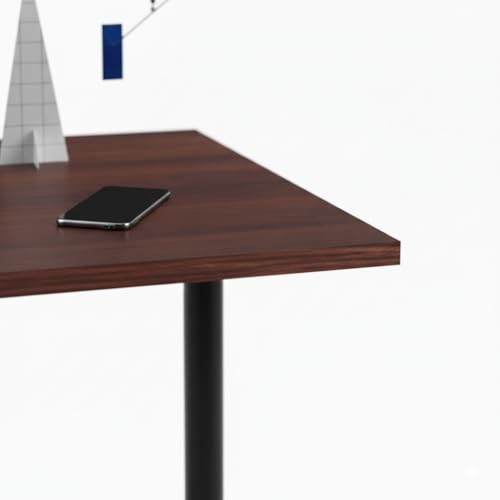 Image of Solid Sheesham Wood Table Top with Iron Frame Study Table | Wooden Working Desk for Study Room | Office | Library | Living Room | Kids Room | Finish Color - Natural Teak Finish |