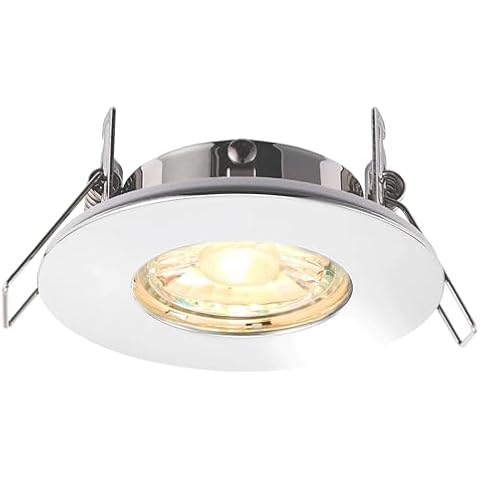 National Lighting SPECULO Ultra Slim Compact Chrome Fire Rated Downlight Recessed LED GU10 Round Spotlight Ceiling Light Cover